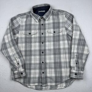 Outerknown Blanket Shirt Mens Large Gray Plaid Flannel Long Sleeve Button Up